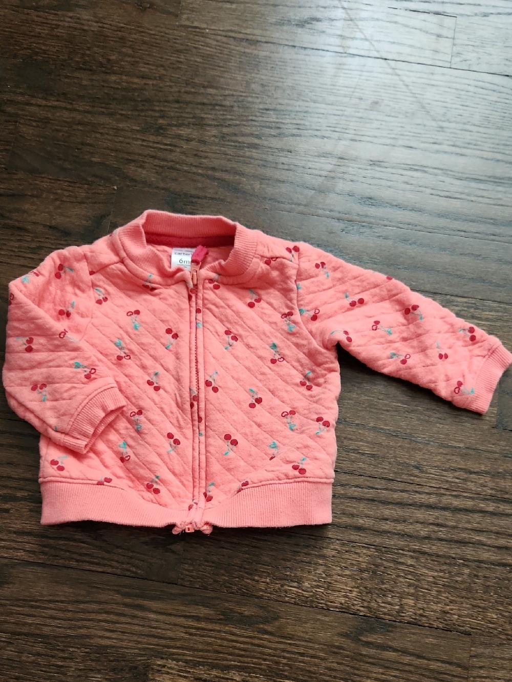Carter's 6 months Coral Quilted Baby Jacket with Cherry Motif